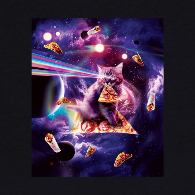 Outer Space Pizza Cat - Rainbow Laser, Taco, Burrito by Random Galaxy